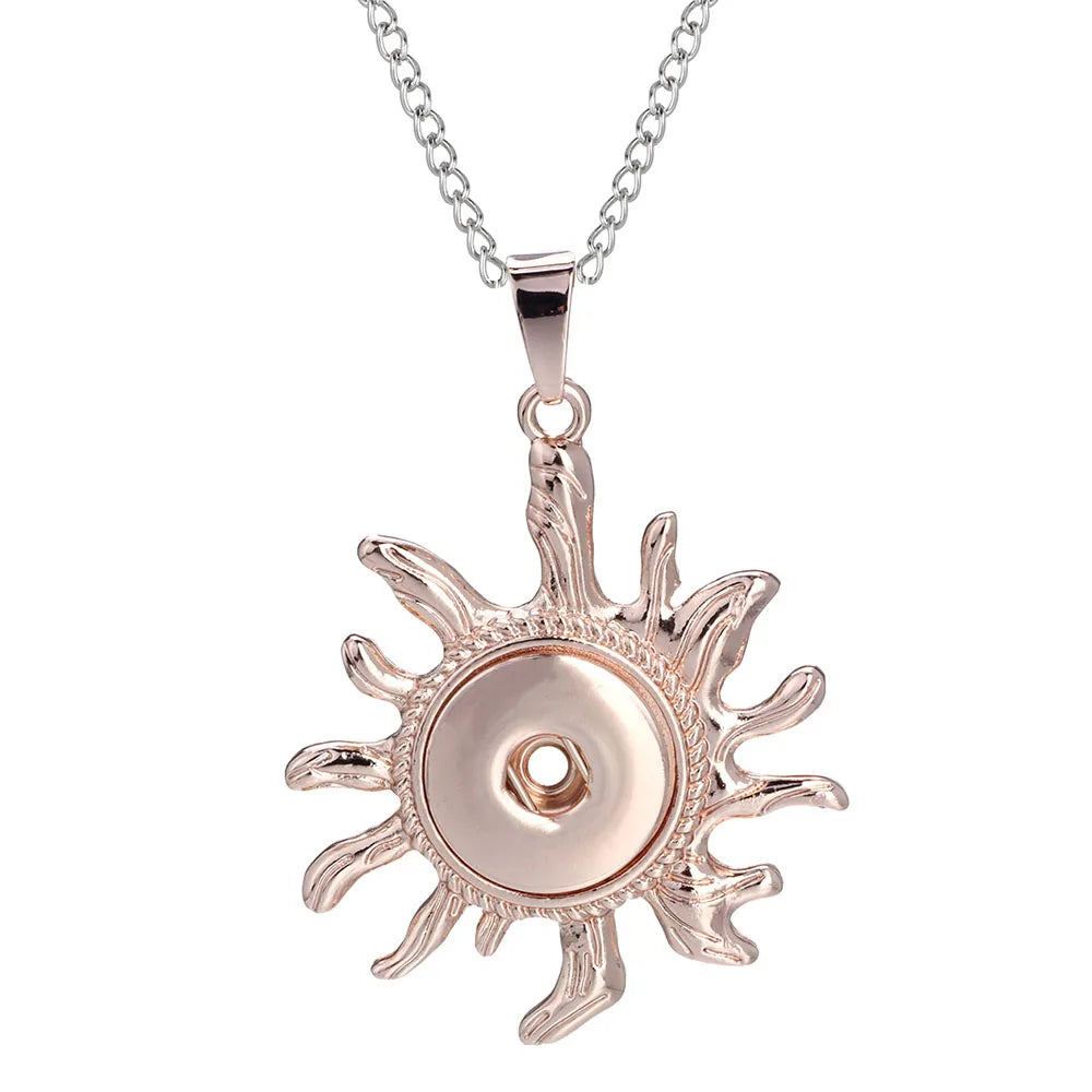 Three Color Snap Necklace Jewelry Simple Snap Pendant Necklace Fit 18mm Snaps Button Jewelry for Women Accessories ZG511