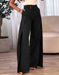 2023 New Fashion Women's Pants Elegant High Waist Overlap Asymmetrical Wide Leg Pants Female Trouser Casual Bottom