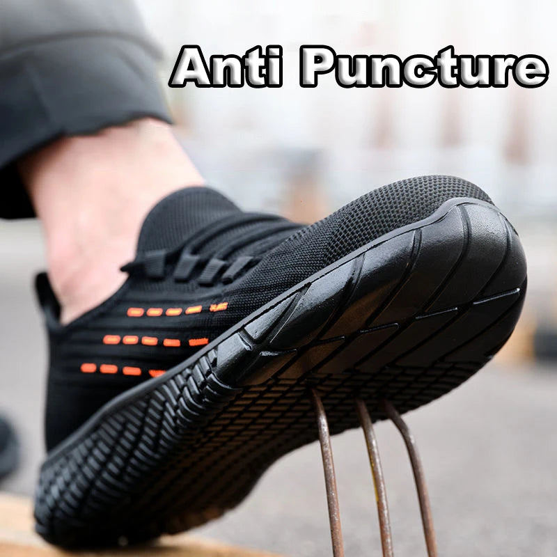 Bottes de sécurité Oulylan pour hommes, semelles solides, chaussures d'été résistantes à l'usure, embout en acier, chaussures de protection anti-écrasement pour le travail