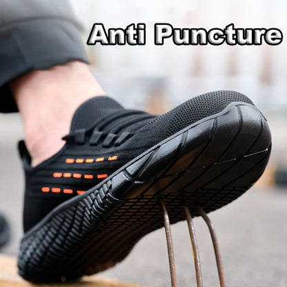 Bottes de sécurité Oulylan pour hommes, semelles solides, chaussures d'été résistantes à l'usure, embout en acier, chaussures de protection anti-écrasement pour le travail