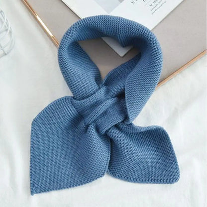 Knitted Cross Scarf Women Warm Casual Turtleneck Neck Warmer Detachable Winter Windproof Sweater Bowtie Scarf