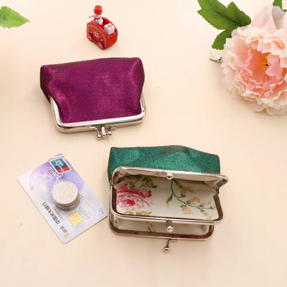 New Double Layer Women Wallets Short PU Leather Coin Purse Mini Wallet Retro Coin Purse for Women Lipstick Storage Dropshipping