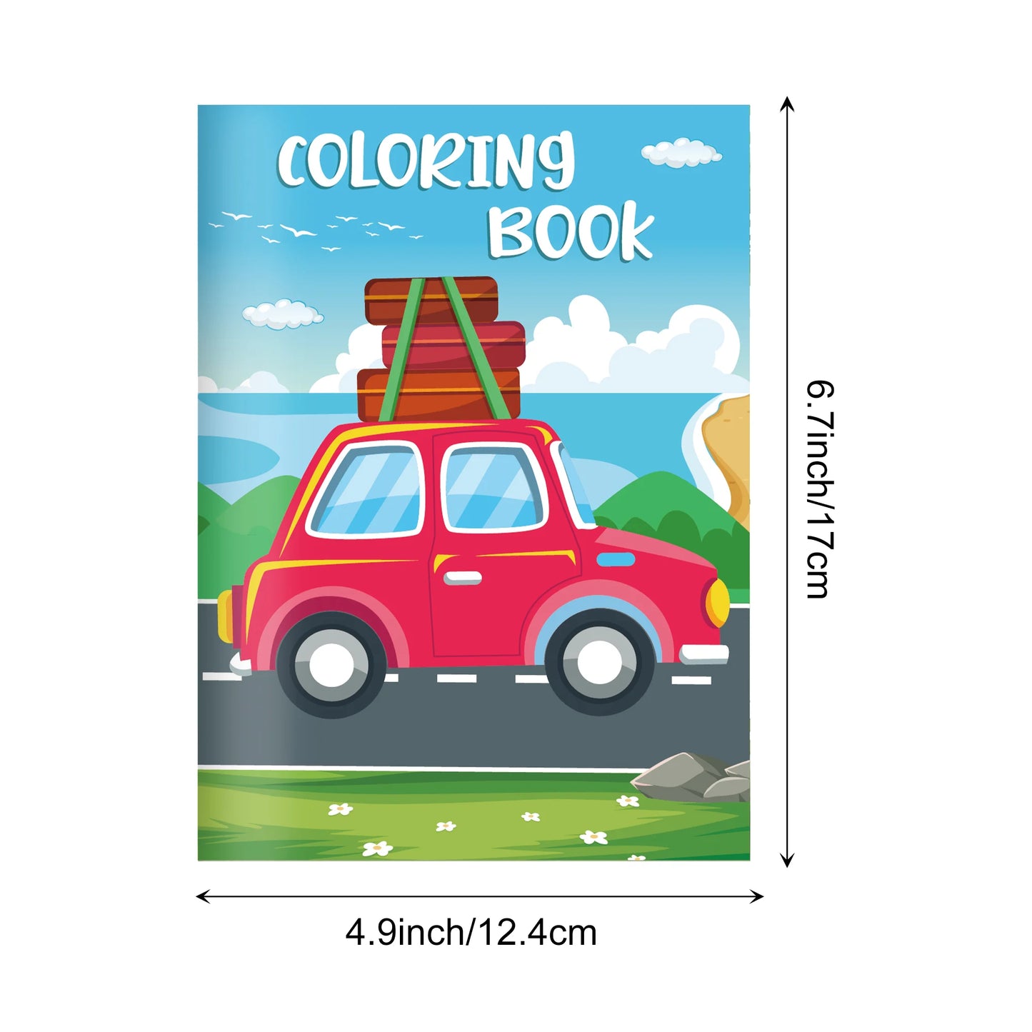 16pcs Vehicle Theme Coloring Books Graffiti Aircraft Fire Truck Pattern DIY Drawing Painting Books For Kids Gifts Party Supplies