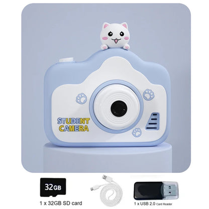 Kid Mini Camera 1080P Cartoon Selfie Toddler Digital Video Camera Toys With 32G SD Card for Boys/Girls Christmas Birthday Gifts