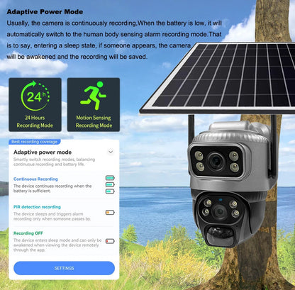 Security Protection Outdoor Waterproof Solar Panel Wifi Camera 8MP HD 4K Surveillance Cameras PIR Human Detection Home Security