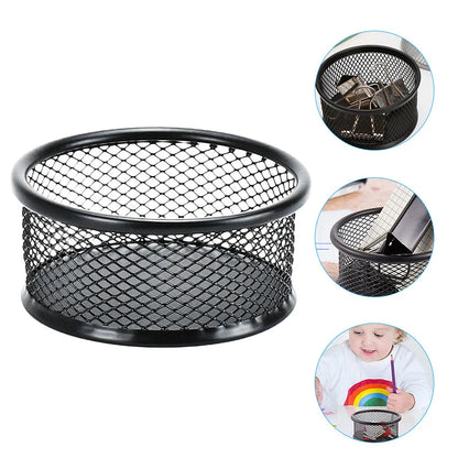 Paper Clip Holder Basket Office Supplies Binder Clips Containers for Desk Accessories Grid Desktop Mesh Holders Sundries Iron
