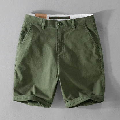2025 Summer New Casual Cargo Cotton Shorts for Men Clothing Straight Big Pockets Solid Color Summer Pants FY7701