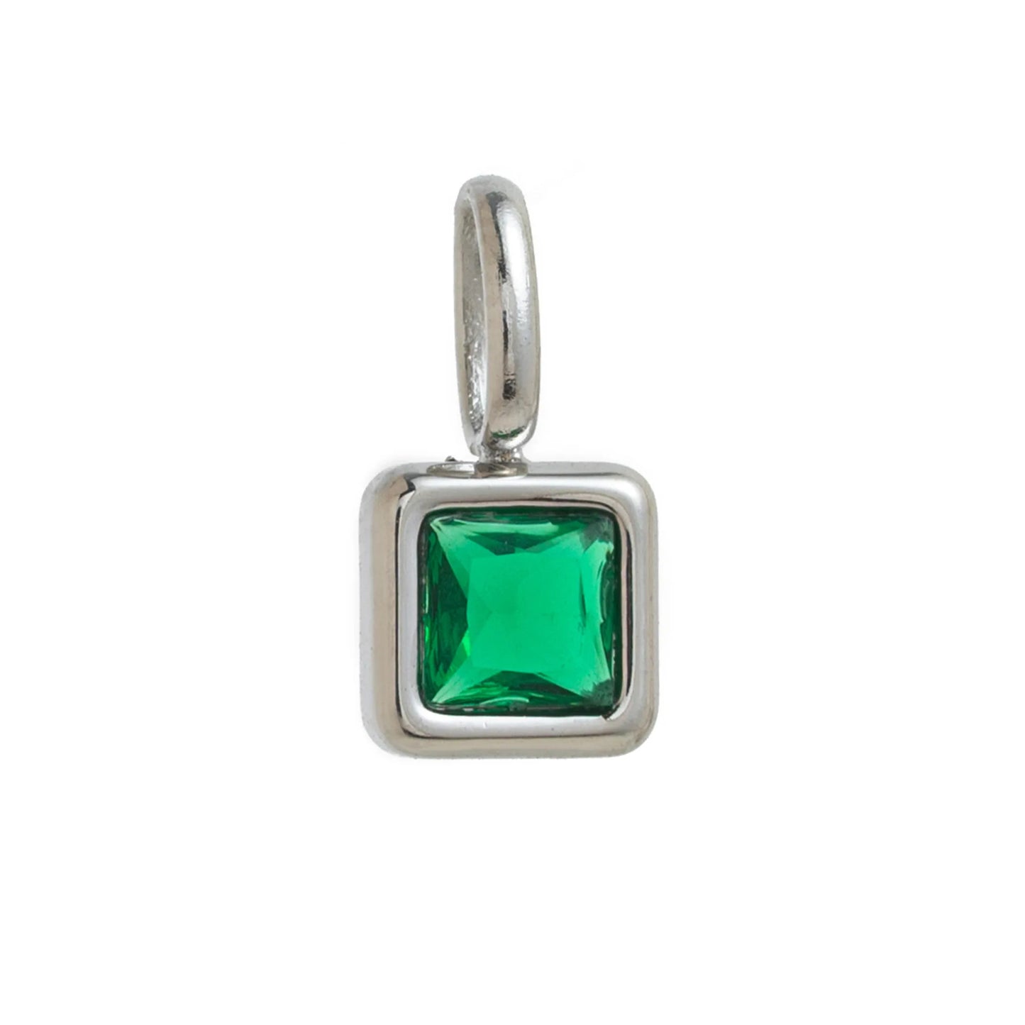 Nouveautés en acier inoxydable, breloques avec 12 pierres de naissance pour femmes et filles, pendentifs carrés colorés à la mode, accessoires de bijoux DIY