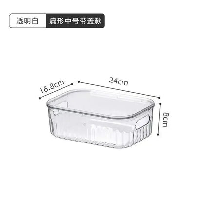 Light Luxury Desktop Cosmetic Plastic Drawer With Lid Wardrobe Sundries Toy Storage Box Transparent Storage Basket With Handle