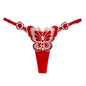 Butterfly Embroidery Thongs G Strings Sexy Underwear Women's Thong Transparent Mesh Panties Adjustable Low Waist Briefs Lingerie