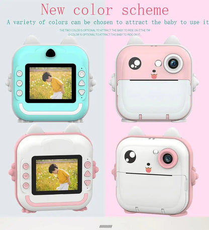 Children Kids Camera Instant Print Mini Digital Video Camera 1080P HD Screen Outdoor Kids Toy Print Thermal Paper Boy Girl Gift