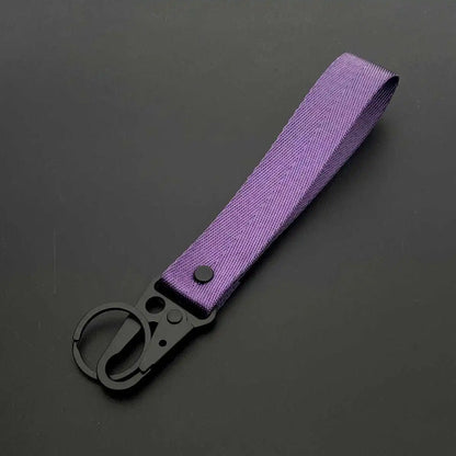 Custom Logo Ribbon Keychain Men Women Motorcycle Car Keychain Ring Pendant Personalize Outdoor Eagle Beak Webbing Nylon Keyring