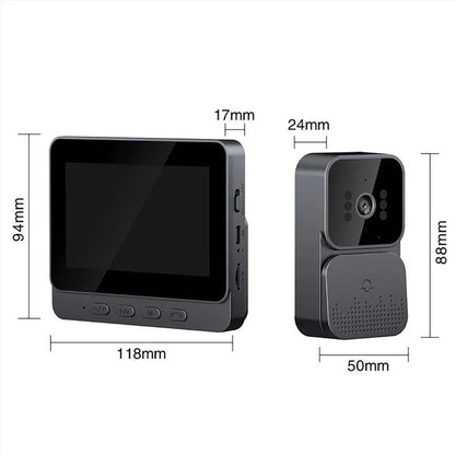 Wireless Video Intercom Doorbell HD Night Vision 4.3-inch lPS Screen Waterproof Visual Door Bell Camera Smart Home Security