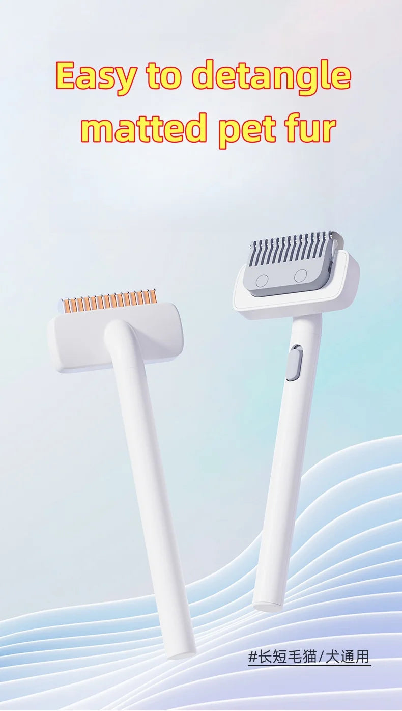 Professional Pet Comb Self Cleaning Smooth Brush for Dogs And Cats Easy to Handle Grooming Tool for Removing Floating Undercoat