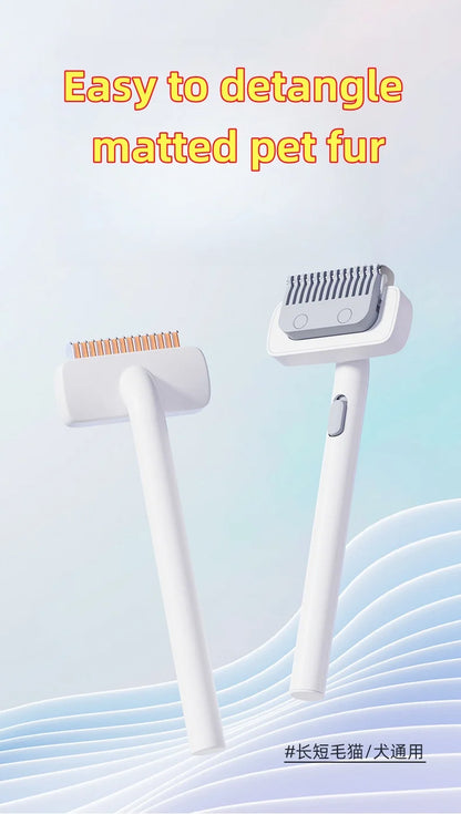 Professional Pet Comb Self Cleaning Smooth Brush for Dogs And Cats Easy to Handle Grooming Tool for Removing Floating Undercoat