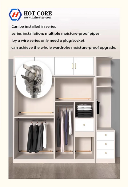Wardrobe household dehumidifier Remove formaldehyde odor remove mold Air purifier moisture-proof tube electric shoe cabinet
