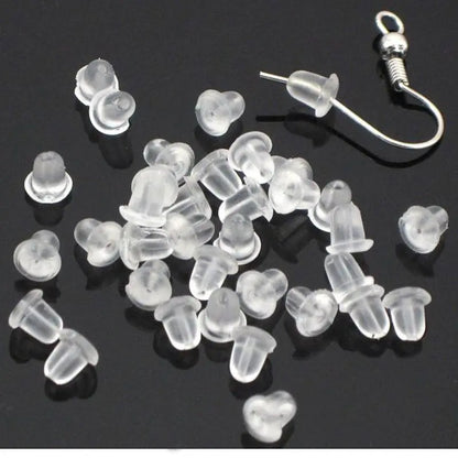 Lot de 500/2000 bouchons d'oreilles en silicone transparents, anti-chute, accessoires pour boucles d'oreilles