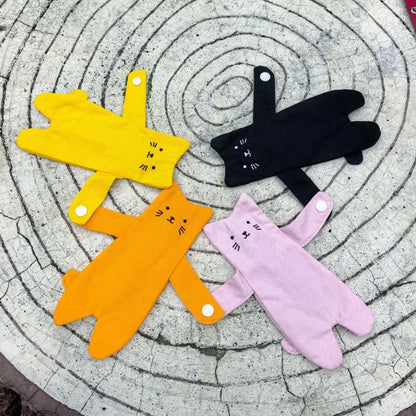 Canvas Cartoon Cat Coin Purse Zipper Closure Anti Loss Zippered Mini Wallet Snap Button Decorative Small Change Pouch Daily Use