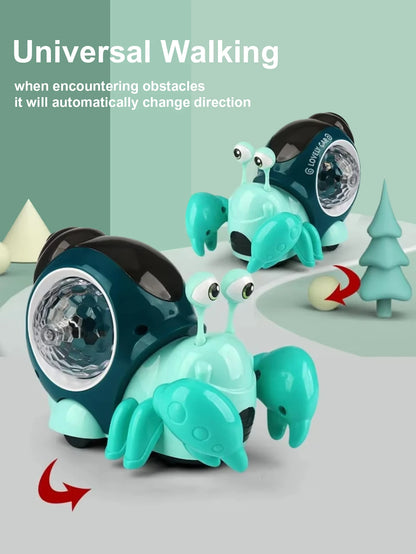 Children's electric universal snail hermit crab light music detachable electric puzzle early education toy without battery