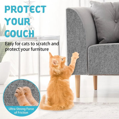 Tapis griffoir mural antidérapant et auto-adhésif pour chat, protection durable et découpable pour meubles d'intérieur