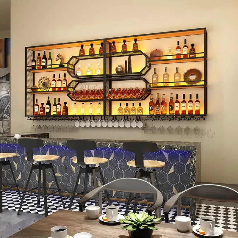 Drinks Bar Cabinet Portable Shelves Luxury Whiskey Iron Wine Rack Outdoor Home Open Cabinets Display Vitrinas Full Bar Furniture