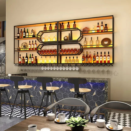 Drinks Bar Cabinet Portable Shelves Luxury Whiskey Iron Wine Rack Outdoor Home Open Cabinets Display Vitrinas Full Bar Furniture