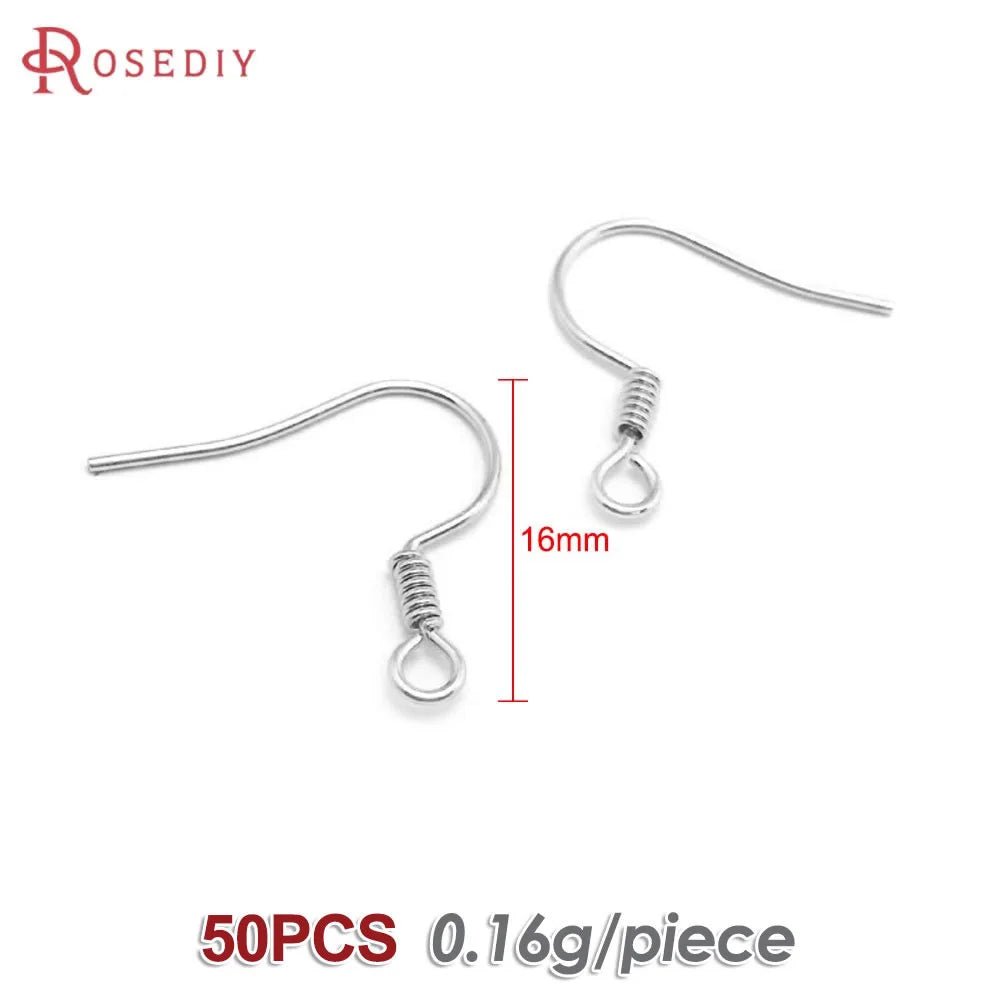 Crochets de boucles d'oreilles en laiton imitation rhodium couleur or 18 carats pour femmes, accessoires de bijoux à faire soi-même, vente en gros