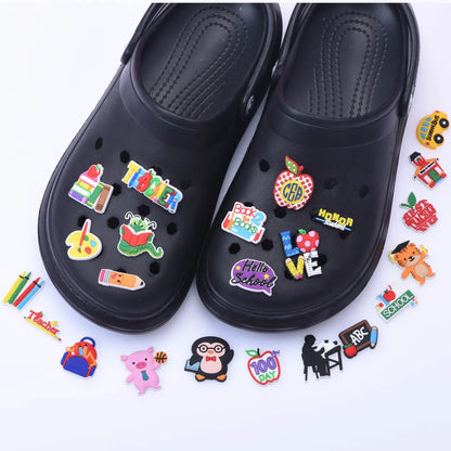1pcs/lot Cute Cartoon Animals School Teacher Shoe Charms Shoe Decorations Accessories For  Kids Gifts