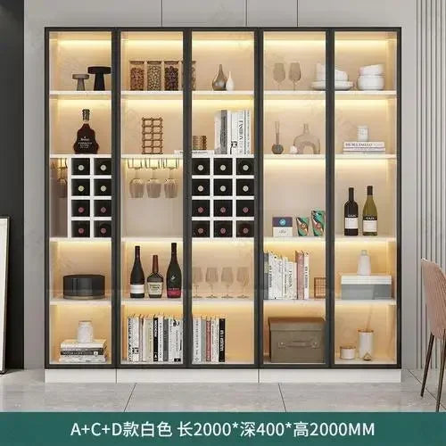 Glass Cellar Wine Cabinets Rack Showcase Storage Wall Wine Cabinet Living Room Fridge Vitrinas De Vidrio Indoor Bar Furniture
