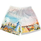 2024Summer New Digital Printing American Sports Casual Shorts Mesh Breathable and Loose Men's Short Shorts