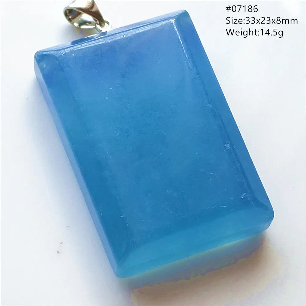 Natural Blue Aquamarine Pendant Clear Water Drop Women Men Brazil Aquamarine Crystal Necklace Jewelry AAAAA
