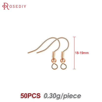 Crochets de boucles d'oreilles en laiton imitation rhodium couleur or 18 carats pour femmes, accessoires de bijoux à faire soi-même, vente en gros