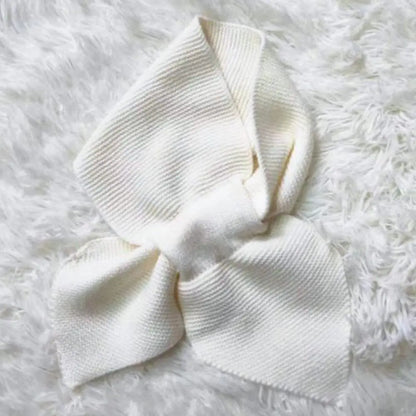 Knitted Cross Scarf Women Warm Casual Turtleneck Neck Warmer Detachable Winter Windproof Sweater Bowtie Scarf