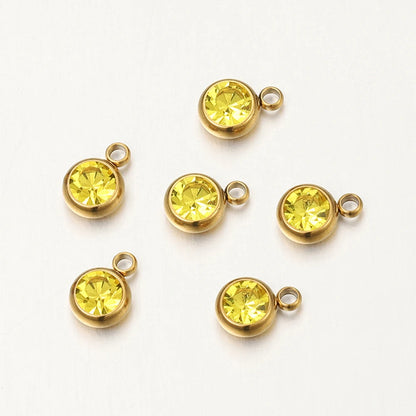 Lot de 20 breloques en acier inoxydable avec strass transparents et cristaux transparents pour la fabrication de bijoux, colliers, bracelets et autres accessoires.