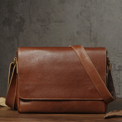 Sac à bandoulière NUKA en cuir véritable pour homme, style rétro, original, en cuir de vache, horizontal, à rabat, pour iPad 11 pouces