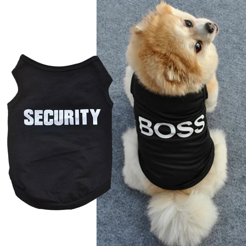 UBBT Security Dog Vest Dog Clothes XS-L Black Pet Puppy T Shirts For Small Dogs Chihuahua Yorkie Pug Cat Vest Costume