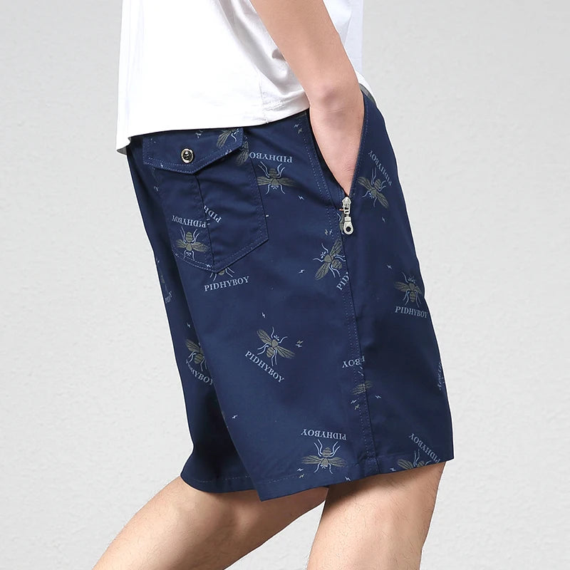 2025 New Summer Beach Shorts Men Fashion Print Casual 100% Cotton Shorts Men Plus Size Shorts 5XL Jogging Sweatpants Shorts