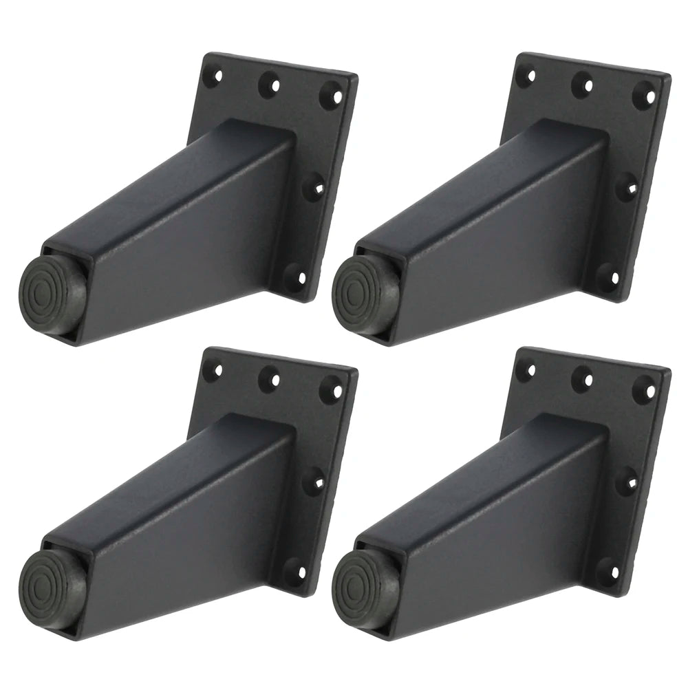 Lot de 4 pieds de meuble réglables en métal, noirs, en alliage d'aluminium épais, pour canapé, lit, meuble TV