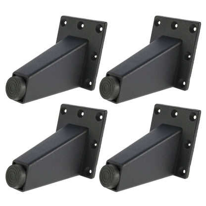 Lot de 4 pieds de meuble réglables en métal, noirs, en alliage d'aluminium épais, pour canapé, lit, meuble TV