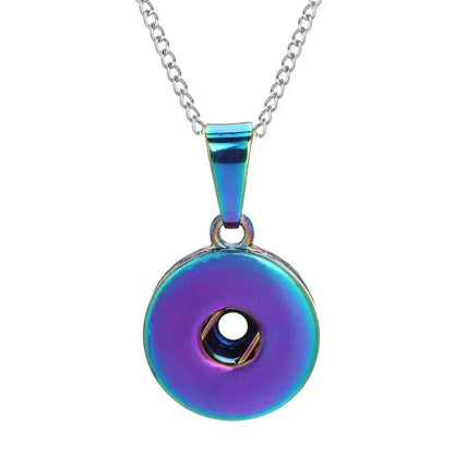 Three Color Snap Necklace Jewelry Simple Snap Pendant Necklace Fit 18mm Snaps Button Jewelry for Women Accessories ZG511