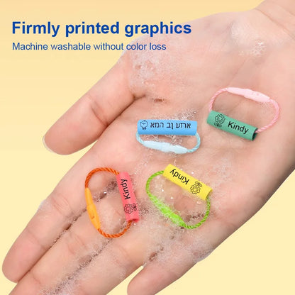 24pcs Baby Shoes Schoolbag Cup Clothes Name Sticker Waterproof Tag Rope Baby Name Ring Children Customized Name Label Pendant