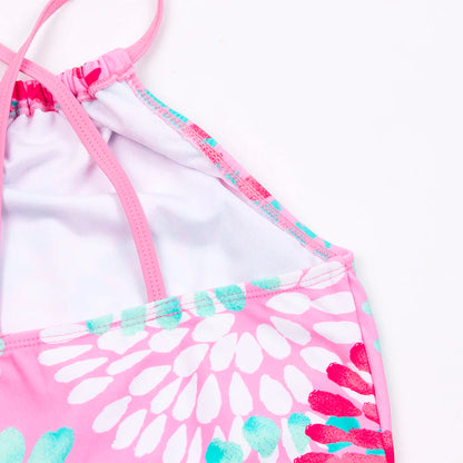 3-14 Years Flower Print Girls Kids Swimwear Summer Children Teen Students Two Pieces Swimsuit Kids Bikini Set Bathing Suit