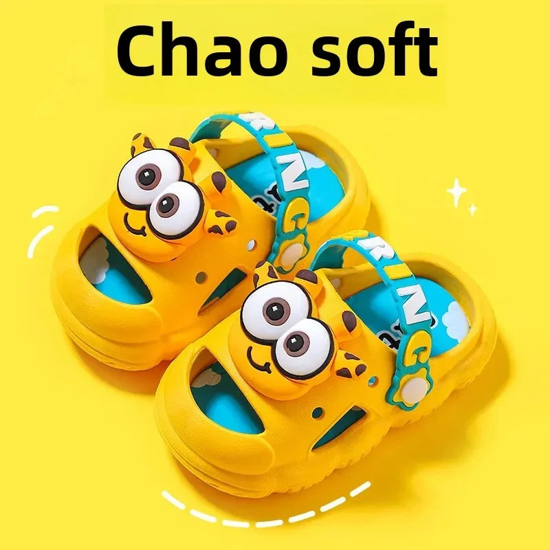Sandales d'été mignonnes pour enfants, pantoufles confortables antidérapantes pour intérieur et extérieur, pour la plage et la maison, chaussures à enfiler pour garçons et filles