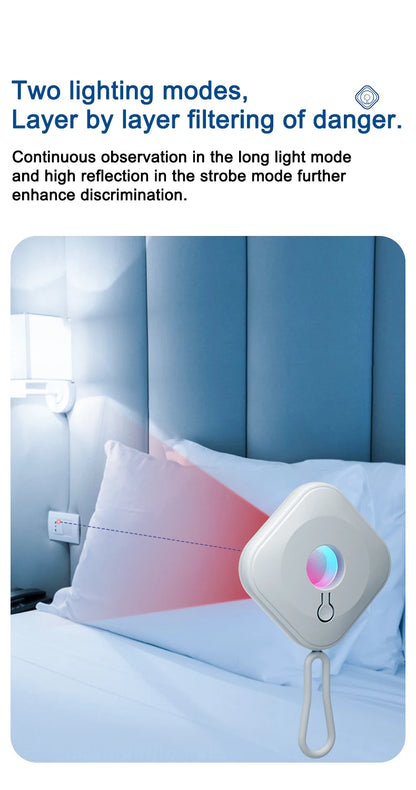 Détecteur de caméra infrarouge pour hôtel, scanner portable à sténopé, gadget de détection, protection anti-espionnage avec lumière LED