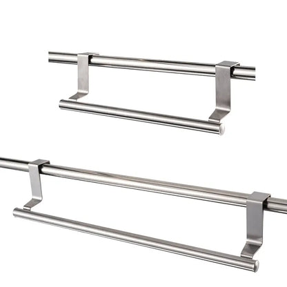Towel Rack Over Door Towel Bar Hanging Holder Stainless Steel Bathroom Kitchen Cabinet Towel Rag Rack