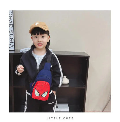 Sac bandoulière Marvel Spiderman pour enfants, sac de rangement réglable, sac à bandoulière Kawaii imprimé BD, sac de voyage léger, cadeau