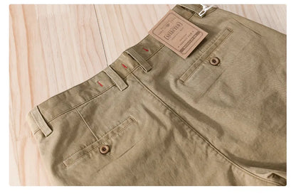 2025 Summer New Casual Cargo Cotton Shorts for Men Clothing Straight Big Pockets Solid Color Summer Pants FY7701