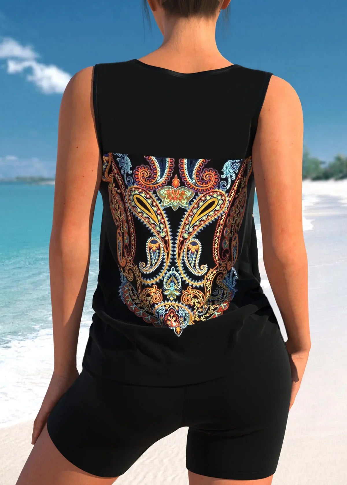 2025 Women's Bikini Set Casual Thermal Beach Swimwear Vest Shorts Ensemble Summer Vacation Hot Sale from Mainland China