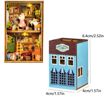 Kit de bricolage pour mini-poupées, maison de poupée, jouets de chambre, décoration de chambre à coucher avec meubles, artisanat en bois, puzzle 3D, anniversaire de fille