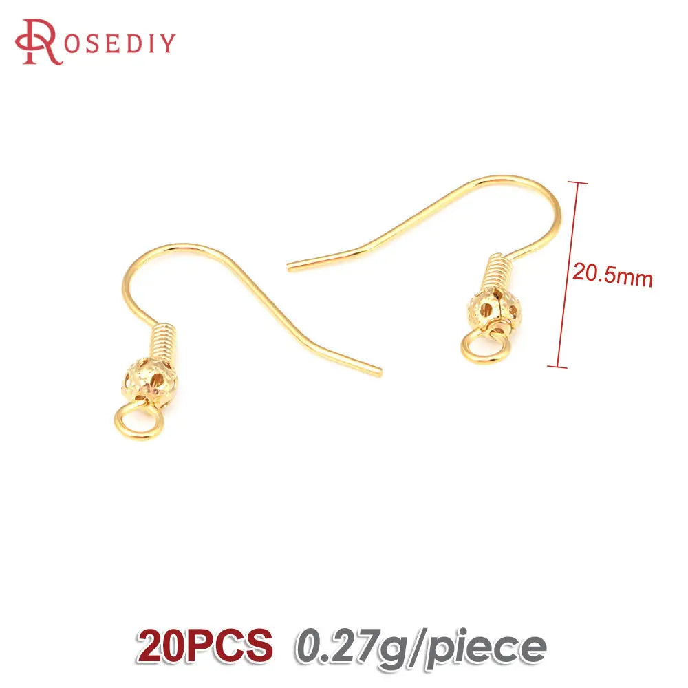 Crochets de boucles d'oreilles en laiton imitation rhodium couleur or 18 carats pour femmes, accessoires de bijoux à faire soi-même, vente en gros